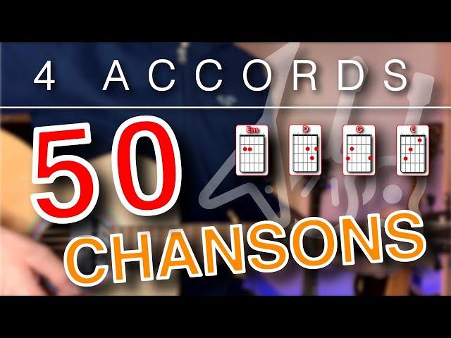 50 chansons avec 4 accords faciles à la guitare pour débutants