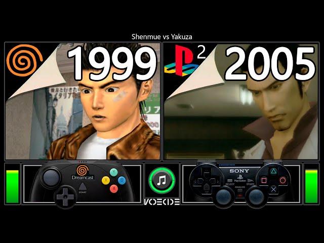 Shenmue vs Yakuza (Dreamcast vs PlayStation 2) Gameplay Comparison