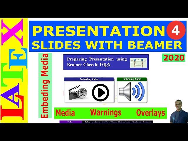 Presentation Slides with Beamer | 4. Media, Warnings and Overlays | (Latex Basic Tutorial-29)