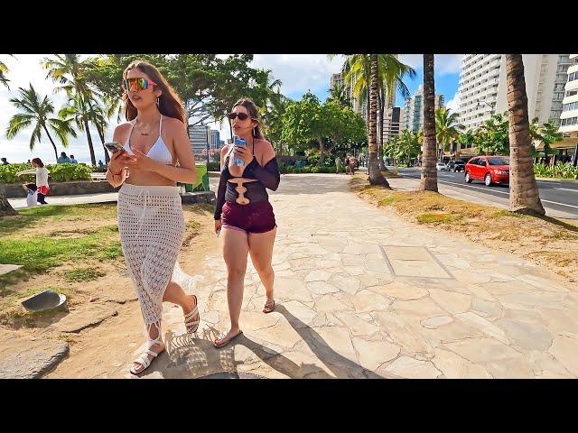 HAWAII PEOPLE  Walking Tour of Waikiki Beach And Kalakaua - Oahu #waikiki  #travelvlog #walkingtour