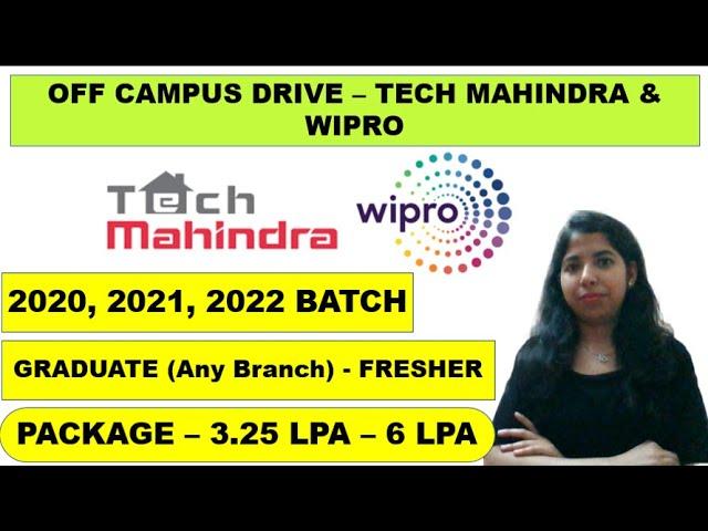 Tech Mahindra & Wipro WILP Program 2022 | Off Campus Drive | Any Branch Graduate | Fresher Jobs