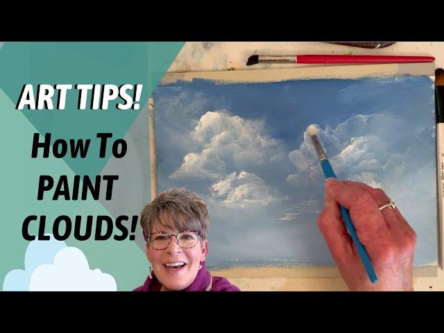 BEST how to paint CLOUDS with acrylic paint TIPS! By: Annie Troe