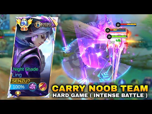 LING HARD GAME!! ( totally insaaane! ) LING HARD CARRY THIS NOOB TEAM - Ling Gameplay Mobile Legends