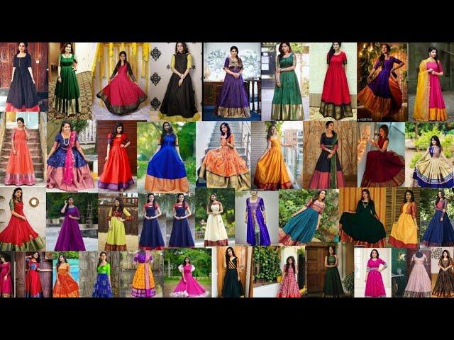 Long frocks latest designs 2021100 + beautiful designer long frock imagesConvert OLD Pattu SAREE