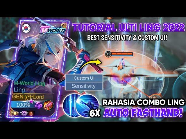 NEW LING TUTORIAL AUTO AIM! NO MISS! 2022 | Secret Settings Custom Ui + Best Sensitivity | Tips MLBB