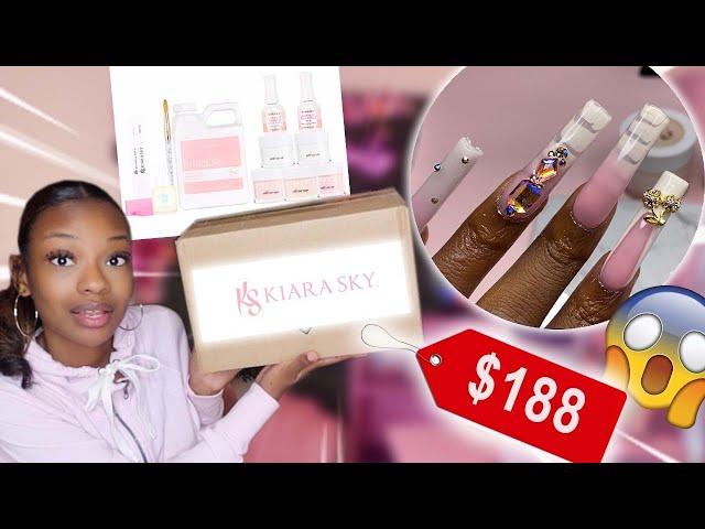 Unboxing Kiara Sky Acrylic System kit! | beginner nail kit | Series Day 3