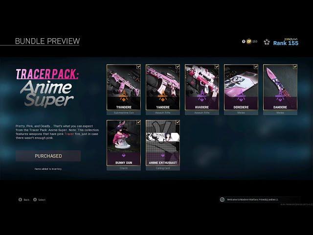 Call of Duty Modern Warfare. Warzone Tracer pack: Anime Super. NEW Kilo MP7 Pink tracer fire rounds