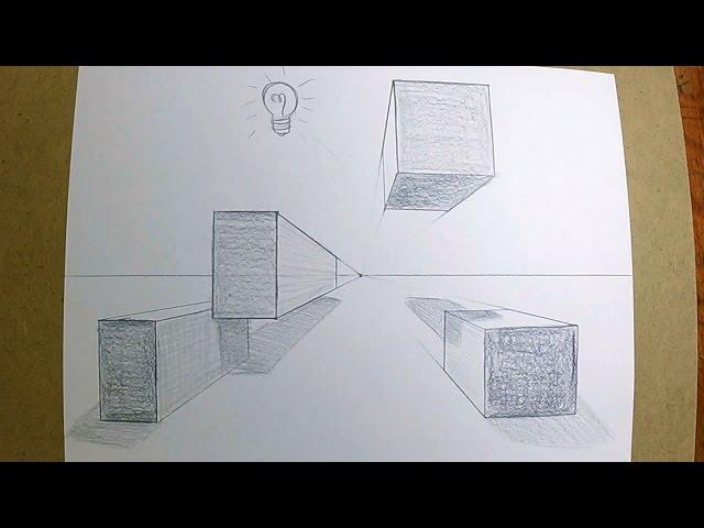 How to Draw Boxes in 1-Point Perspective