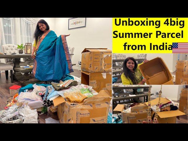 Summerக்குAmma sent me100kg package from India to America ~ Unboxing Parcel~ Family Traveler vlog