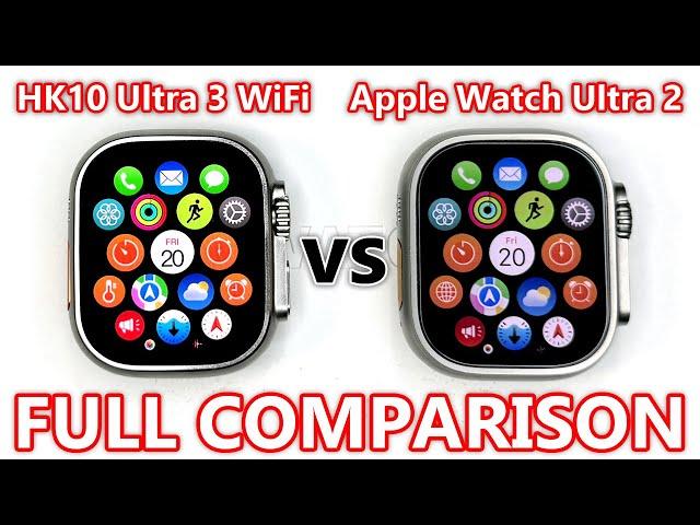 HK10 Ultra 3 WiFi SmartWatch vs Apple Watch Ultra 2 FULL COMPARISON! (System, Case, Smoothness) ASMR