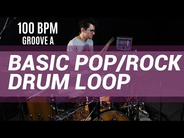 Basic Pop / Rock Drum Loop 100 BPM // The Hybrid Drummer