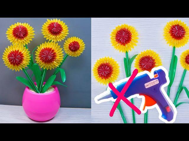 bunga matahari dari sedotan tanpa lem tembak | cara membuat seni rupa kelas 4 kurikulum merdeka