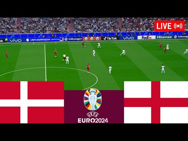 Denmark vs England LIVE.  2024 Euro Cup Full Match - Video game simulation PES 2021