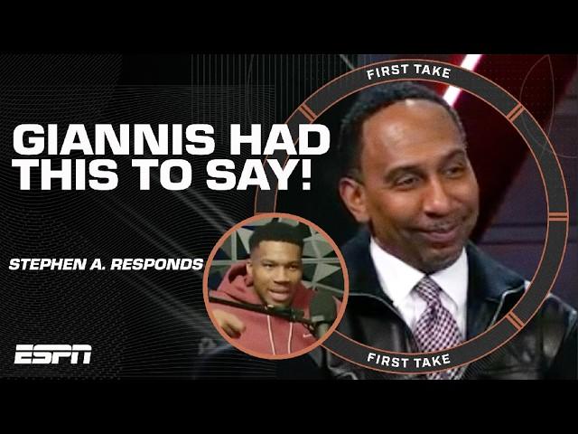 Stephen A. Smith CANNOT HOLD BACK THE SMILE after Giannis’ comments  | First Take