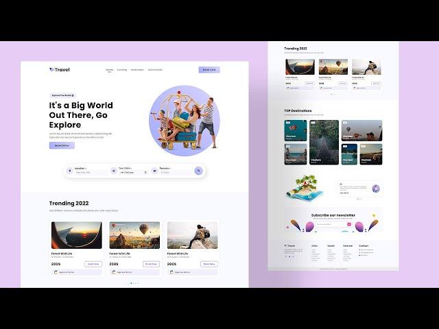 How To Create Tour And Travel Website Using HTML CSS JavaScript