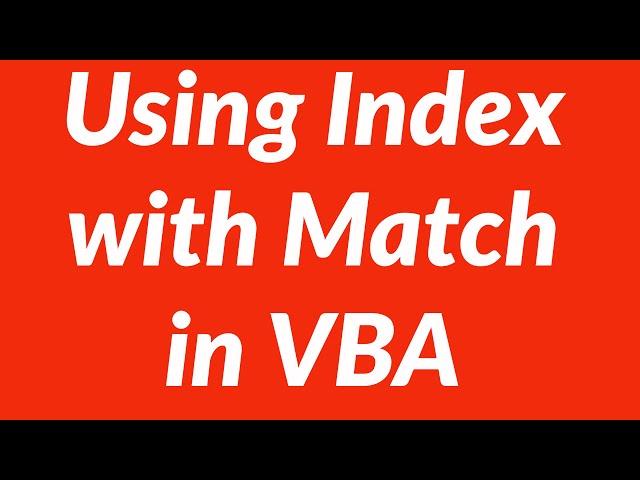 Using Index with Match in VBA for Lookups