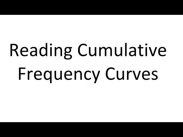 Reading Cumulative Frequency Curves