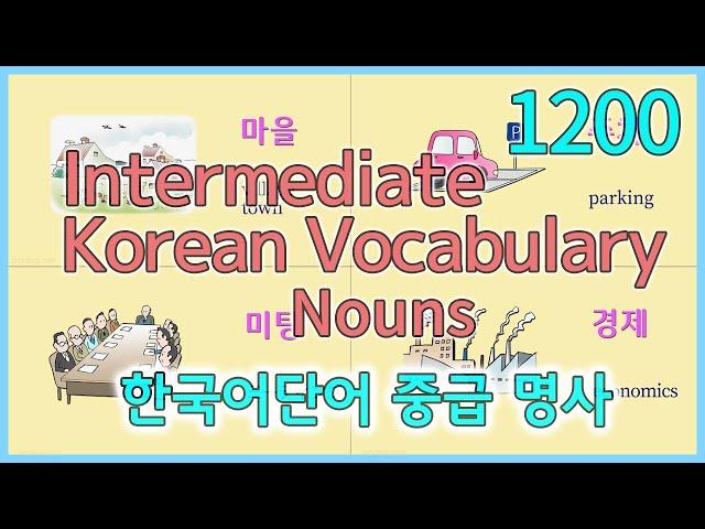 1200 Intermediate Korean Vocabulary (Nouns) With Pictures 중급 한국어 단어 명사