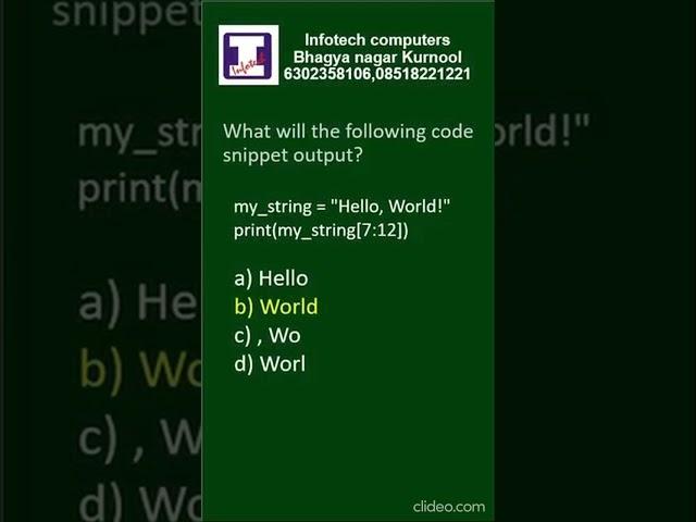 Learn Python Programming with MCQs 32 Infotech Computers kurnool | DR.S.Prem Kumar