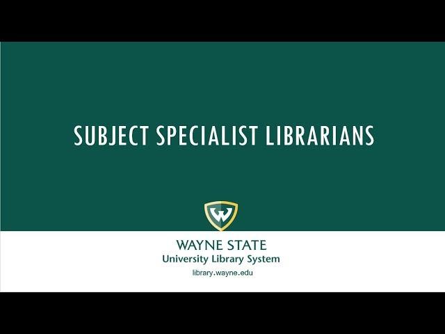 Subject Specialist Librarians