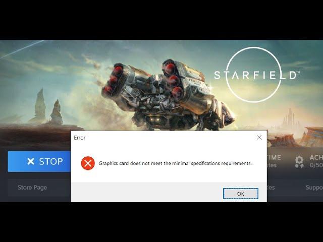 Fix Starfield Error Graphics Card Does Not Meet The Minimal Specifications Requirements Windows PC