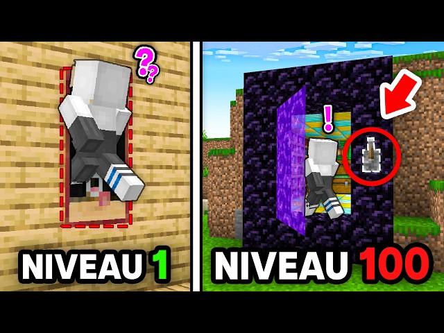 J'ai Testé des Bases SECRÈTES du NIVEAU 1 à 100 sur Minecraft !