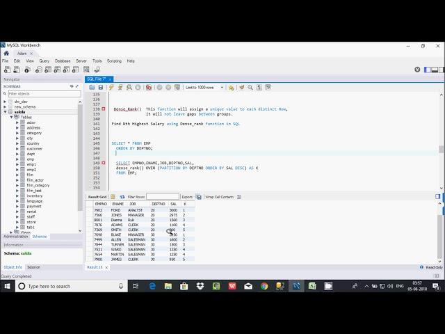 MySql 24 | Find nth highest salary department wise in mysql using Dense Rank Function