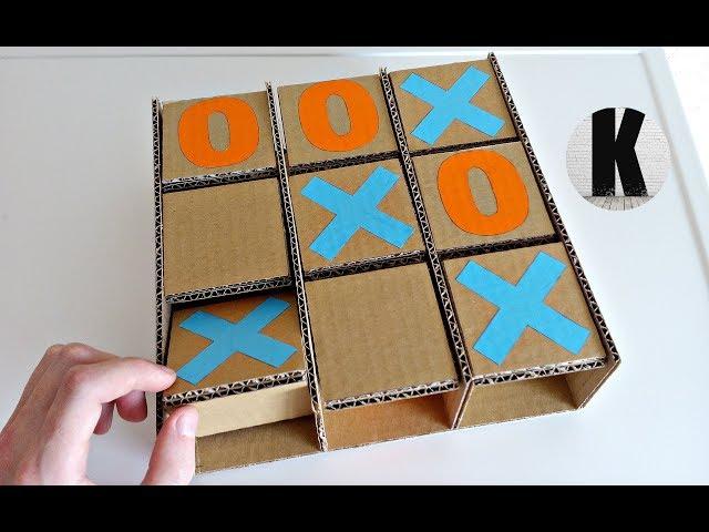 Как сделать крестики нолики из картона? / How to make tic-tac-toe from a cardboard?