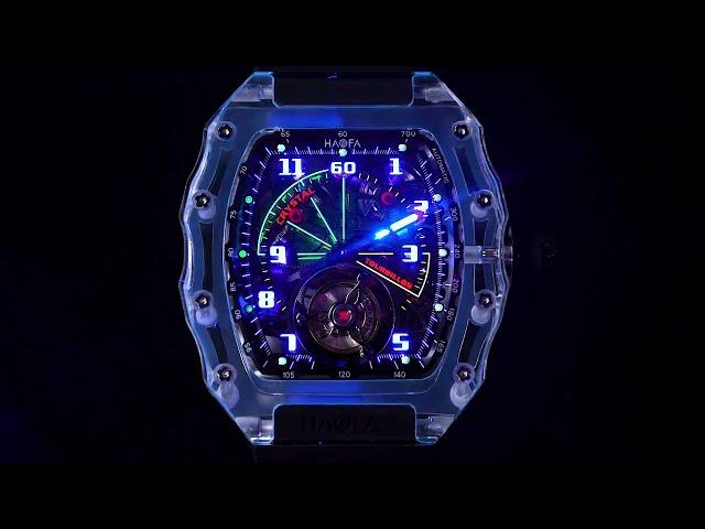 HAOFA k9 Crystal Digital Luminous Automatic Tourbillon Watch 2210