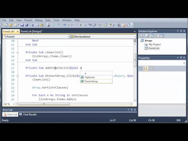 Visual Basic Tutorial - 62 - Passing Arrays As Parameters