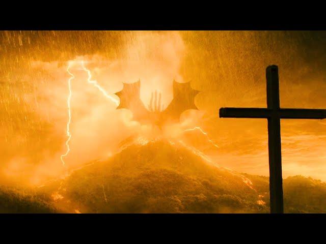 Ghidorah wakes the Titans (no background music) 4K - Godzilla: King of the Monsters