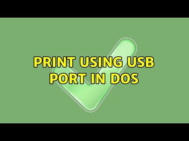 Print using usb Port in Dos