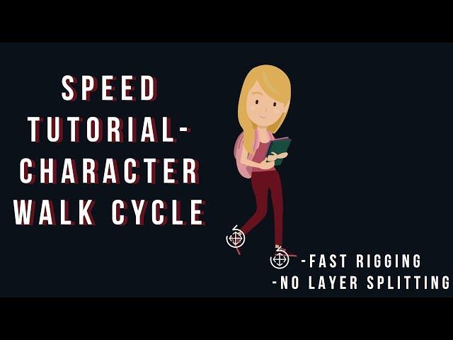 Quick Rigging + Character walk cycle |  After effects Tutorial