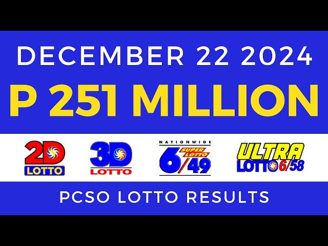 Lotto Result Today 9pm December 22 2024 PCSO