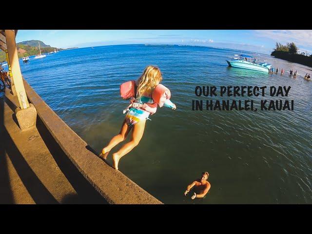 TOP things to do in KAUAI, HAWAII //2 year old JUMPS off HANALEI PIER //KIDS SURF PINETREES //TRAVEL