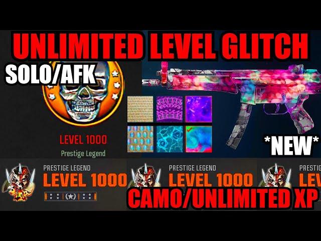 *NEW* SOLO AFK UNLIMITED LEVEL 1000 GLITCH! CAMO/XP GLITCH BO6! BO6 GLITCHES! BO6 ZOMBIES GLITCH!