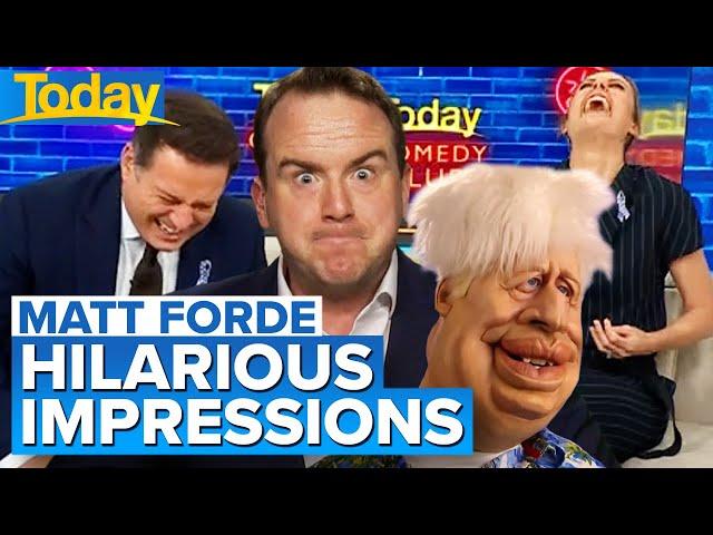 Comedian’s impersonation of world leaders leaves TV hosts in stitches | Today Show Australia