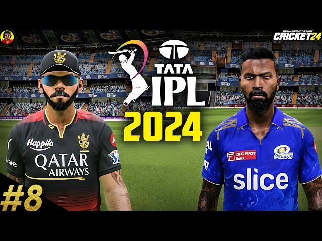 Can I Do THE HIGHEST RUN CHASE? + FASTEST   - RCB vs MI | IPL 2024 #8 In #cricket 24