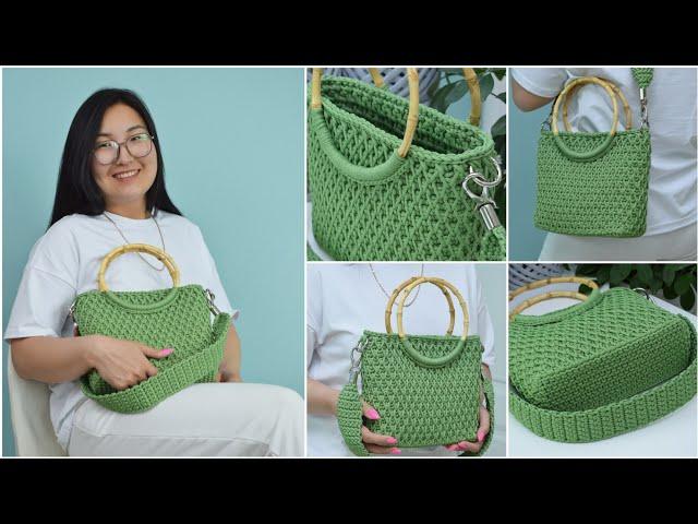 Crochet honeycomb pattern in a circle A beautiful handbag Crochet pattern