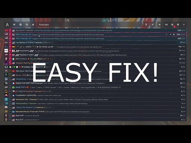 Fivem server list not loading - Easy Fix!