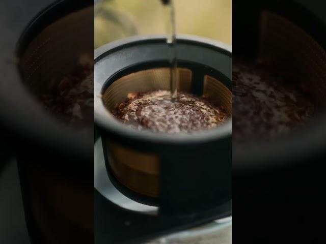 brewing #pourovercoffee outdoor | Cores Coffee flat bottom dripper | #morningcoffee #asmr