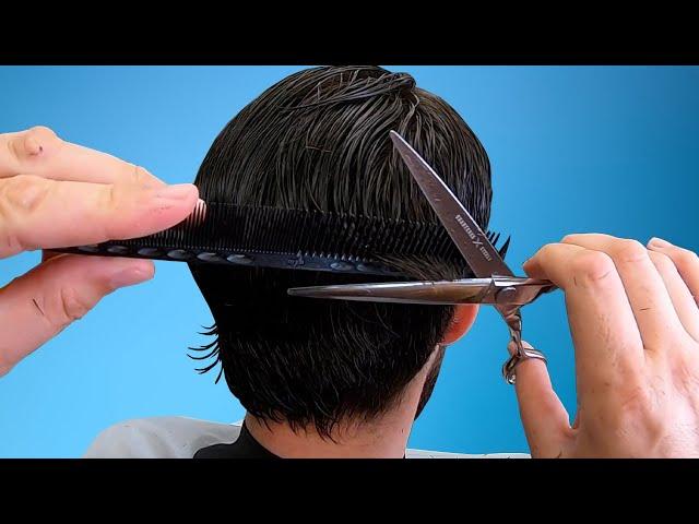 How to cut men's hair with scissors