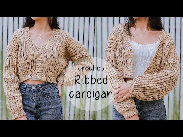 Easy Crochet Ribbed Chunky Cardigan Tutorial | Crochet Cardigan | Chenda DIY