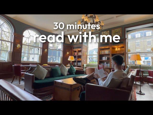 read with me at a hotel library (30 minutes ambient reading)