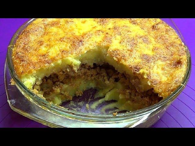 Вкуснейшая картофельная запеканка с фаршем в духовке.