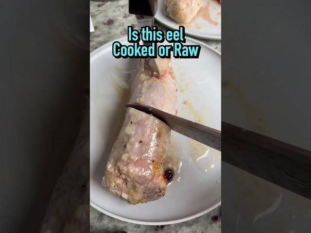 Eating Raw eel meat  #seafood