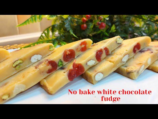 White Chocolate Fudge | No Bake White Chocolate Fudge Quick & Easy Recipe | Homemade Chocolate Fudge