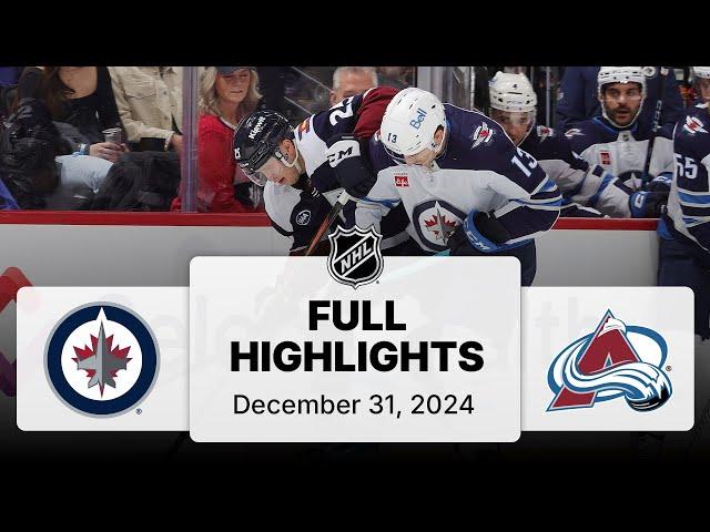 NHL Highlights | Jets vs. Avalanche | December 31, 2025