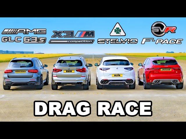 BMW v AMG v Alfa v Jaguar: SUV DRAG RACE