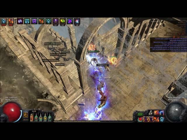 2.3 Path of Exile - Lvl 87 Arc Elementalist : Waterways (T13) map.